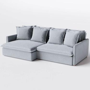 Imagem de Sofá Cama Bariloche 2,00m em Linho Bruma Cinza Médio - Home Mobily