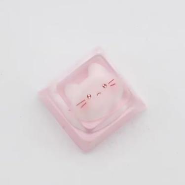 Imagem de Sumgsn Teclas personalizadas rosa gato resina artesão teclas SA perfil apto para teclado mecânico Cherry Mx Switches