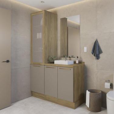 Imagem de Gabinete para Banheiro 2 Peças 3 Portas com Tampo Botanic - Kappesberg