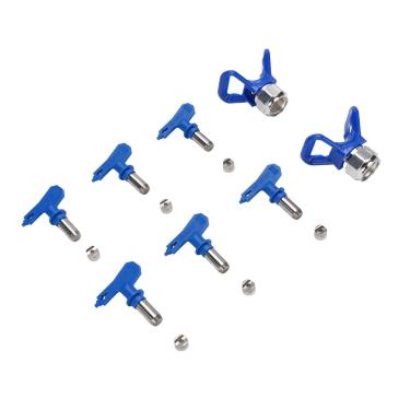 Imagem de Garosa Conjunto de Pontas de Pulverizador de Tinta Sem Ar para Projetos Residenciais e Comerciais Blue 6 Bicos para Facilitar a Instalação