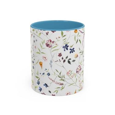 Imagem de Caneca de café com detalhes florais | Xícara de chá elegante, presente para amantes de jardim, decoração de casa, dia das mães, presente para amantes de café