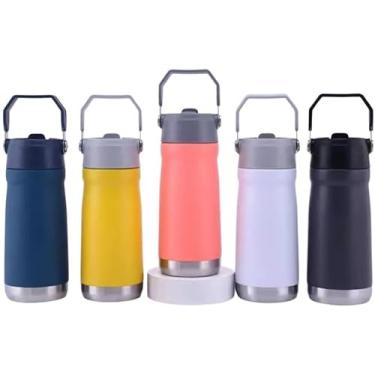Imagem de Garrafa Térmica Inox 500ml com Alça Dobrável – Cores Modernas, Portátil e Segura