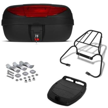 Imagem de Baú 45 Litros Pro Tork + Bagageiro Nx 400 Falcon 2000/08, VERMELHO, NX