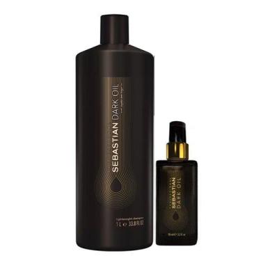 Imagem de Kit Wella Dark Oil Sebastian Shampoo 1000 Ml + Dark Oil 95Ml