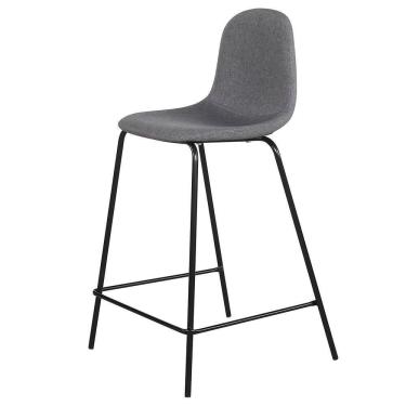 Imagem de Banco Alto Decorativo Estofado Alegra Cinza Overseas