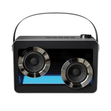 Imagem de Caixa de Som Portátil Bluetooth 40W RMS, 2 Microfones Karaokê, Bateria 8000mAh, LED Decorativo (Preto)