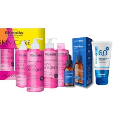 Imagem de Kit Skincare Rosa Mosqueta Rhenuks, Sérum Peptideos Anti Olheiras Linh