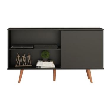 Imagem de Rack para TV 50 Pol. Com Pés em Madeira Aquila MDP 136x79x30cm 0634 - 