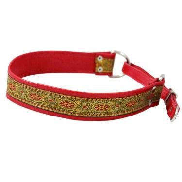 Imagem de Gargantilha de couro genuíno de 3,8 cm de largura, coleira para cachorro, serve em pescoço de 52 a 61 cm