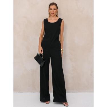 Imagem de Macacão Longo Feminino com Design Amplo e Bolsos Elegantes - Lumia, Pr