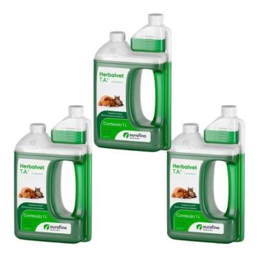 Imagem de Kit 3 Desinfetantes Bactericidas 1L Herbalvet T.A Ouro Fino