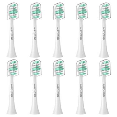 Imagem de MRYUESG Cabeças de substituição de escova de dentes compatíveis com Philips Sonicare, pacote com 10, cabeça de escova elétrica MRYUESG para controle de placa Phillips