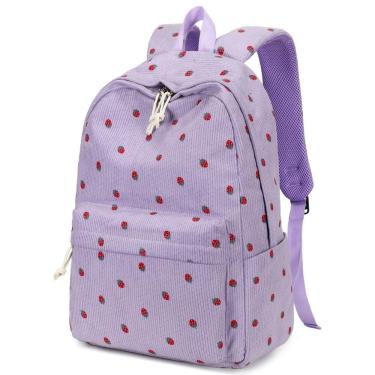 Imagem de Mochila Bluboon para meninas da escola, bolsa de livros de veludo cotelê de 13 polegadas