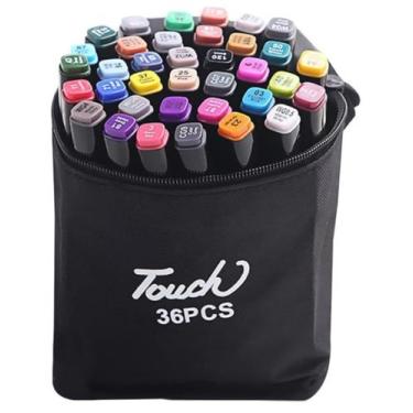 Imagem de Kit Estojo Canetinha Marcador Desenho 36 Cores Hidrografica - Cardad