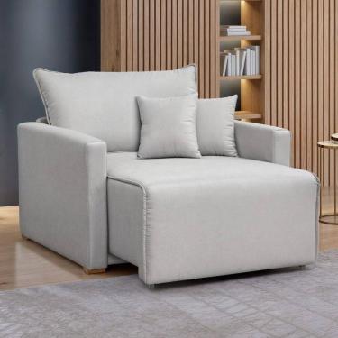 Imagem de Poltrona Júlia Retrátil e Reclinável Linho/Gelo - Celflex