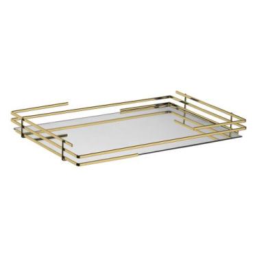Imagem de Bandeja Hara Celine Base Espelhada 58 x 37 Cm, Dourada