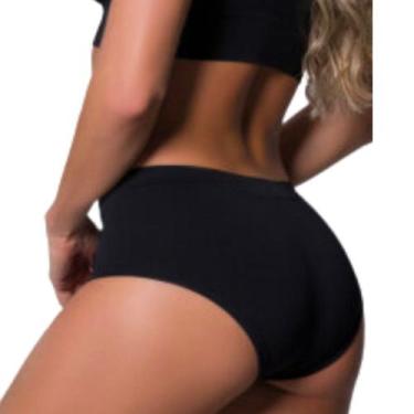 Imagem de Calcinha Caleçon sem Costura Selene, G, Preto