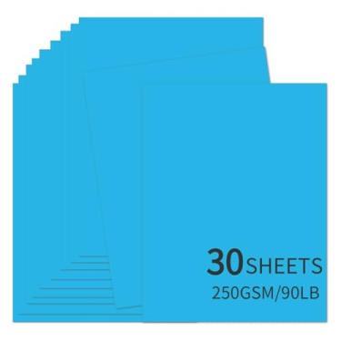 Imagem de 30 folhas cartolina azul 21 x 28 cm, 250 gsm/40,8 kg, cartolina A4 grossa e lisa, perfeita para convites, menus, cartões DIY, artes e artesanato