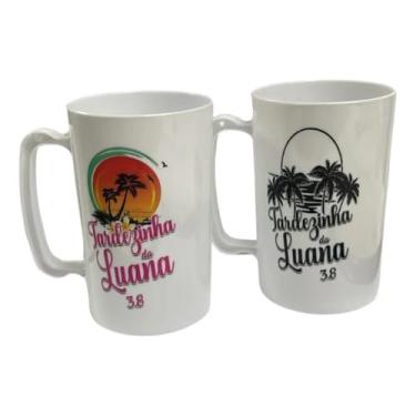 Imagem de 20 Canecas De Chopp Acrílica 350mL Personalizada Com Logo, Time, Frase, Nome (Branca)