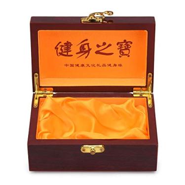 Imagem de Bolas chinesas baoding caixa de madeira, armazenamento de exercícios manuais, bolas vermelhas, decoração vintage (14 x 7 x 8 cm) TQZDBS66