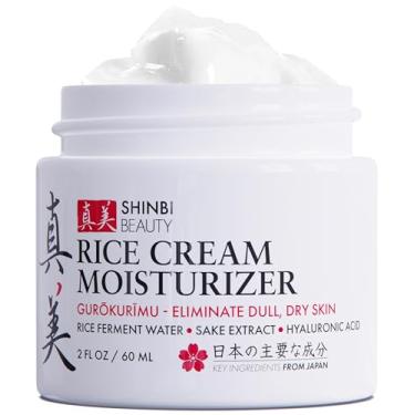 Imagem de Shinbi Beauty Hidratante facial japonês para cuidados com a pele - creme de arroz com fermento de arroz + extrato de saquê - J Beauty Natural Asian Skincare Products 60 g