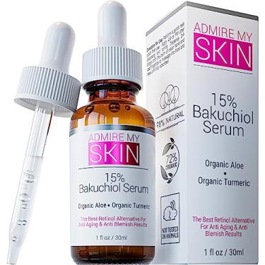 Imagem de Admire My Skin Bakuchiol Serum Soro Natural Retinol Alternativo para o Rosto – O Soro Facial Antimanchas Antienvelhecimento Contém Aloe Orgânico + Açafrão 30 ml