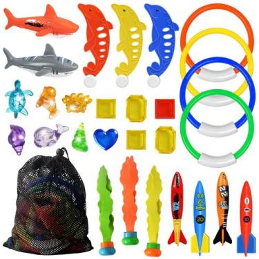Imagem de Brinquedos de mergulho para piscina Jasonwell 25PCS para crianças e ad