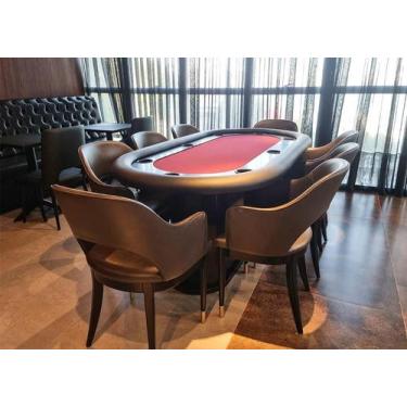 Imagem de Mesa de Poker Linha Master com Borda Estofada e Porta Copos - 2,55x1,1