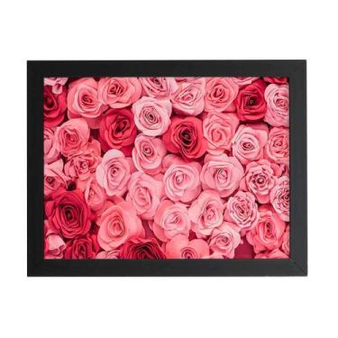 Imagem de Quadro Rosas Vermelhas Fotografia Moldura Preta 60X40Cm - Plimshop