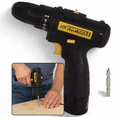 Imagem de Parafusadeira Furadeira Bateria 12V Mandril Sem Fio Portátil Compacta 