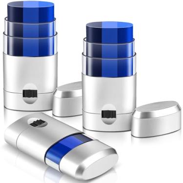 Imagem de Maxcheck 3 peças de tinta facial para olhos azuis misturável segura redução de brilho de futebol para maquiagem esportiva, crianças, adultos, atletas, beisebol, jogadores de softball, 3 cores