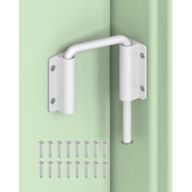 Imagem de MeBantoo Trava de trava de porta deslizante de pátio em U atualizada - Trava de segurança de liga de alumínio de 90/180 graus para celeiro, jardim, portão de cerca, janela - montagem em vários ângulos