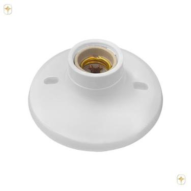Imagem de Plafon Bocal Soquete Porcelana Lâmpada E27 Branco Luminarte, Bivolt