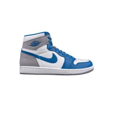 Imagem de Nike Sapatos de Basquete para Homem, Azul verdadeiro/branco-cimento cinza, 10