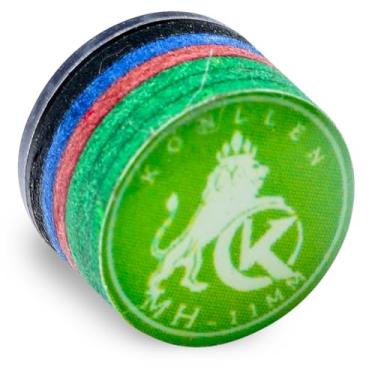 Imagem de KONLLEN Ponta de bilhar arco-íris com ponta transparente SX/SS/S/M/MH/H 11 mm/14 mm ponta de taco de bilhar 9 camadas de acessório de cabeça de taco de pele de porco 1 peça (11 mm-MH-Verde)