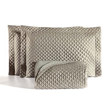 Imagem de COBRELEITO CHATEAU VERSAILLES - CINZA REAL - CETIM 400 FIOS - QUEEN 3 PÇS 240X260