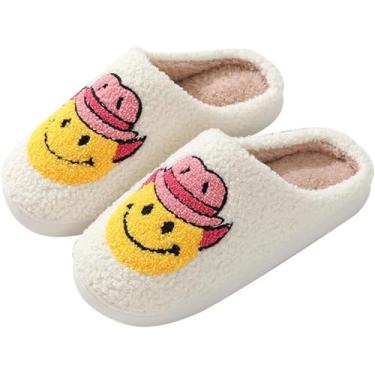 Imagem de Chinelos Femininos Chinelos Chapéu De Cowgirl Country Slides Confortáveis Aconchegantes Confortáveis Sorriso Sapatos De Casa, C, 40-41(fit 39-40)