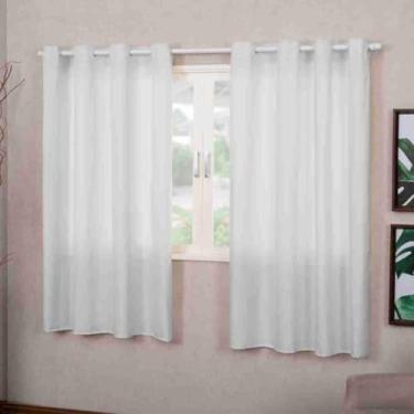 Imagem de Cortina Roma Decorativa, 2 Folhas, 2,00m x 1,70m, Poliéster, para Sala, Quarto, Escritório e Cozinha (BRANCO)