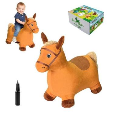 Imagem de Peluche inflável Hopping Horse Toy HotMax Brown para criança