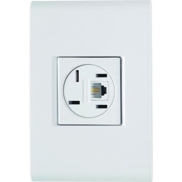 Imagem de Conjunto Liz Branco 4x2 com 1 Tomada para Telefone 4P+RJ11 - 57170018 - TRAMONTINA