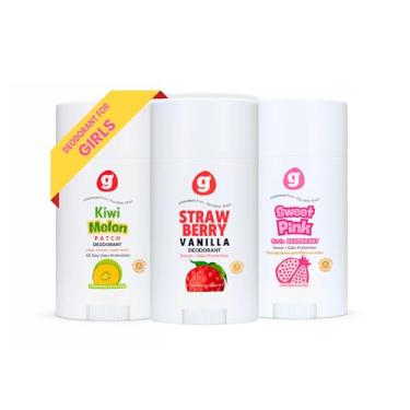 Imagem de Grownish Desodorante infantil para meninas | Sem alumínio, seguro e natural | Proteção contra odores 24 horas | Suave para peles sensíveis | Aromas frescos para confiança o dia todo | Pacote com 3