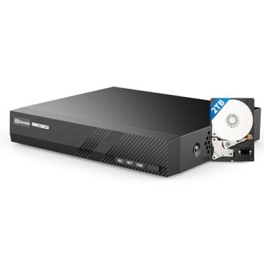 Imagem de INNOSECU Gravador de vídeo em rede PoE de 8 canais 4K para sistema de câmera de segurança, H.265 NVR, funciona com câmeras IP 8MP/5MP/4MP/3MP/1080P, HD pré-instalado de 2 TB, uma câmera incluída para