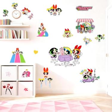 Imagem de Adesivos de decalques de flores para quarto de meninas, flores de jardim, adesivos de feliz jornada para penteadeira, adesivos de parede clássicos para meninas voando decoração de murais para janela