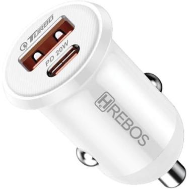 Imagem de Carregador Veicular Carro Usb-c 20w Para iPhone X 11 12 13 - HREBOS, B