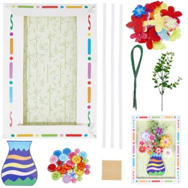 Imagem de GORGECRAFT Kit de material de presente faça você mesmo, botão de papel, arranjo de flores, porta-retratos girassol, docente, agradecimento, presentes, buquê, kit de moldura para fotos educacionais