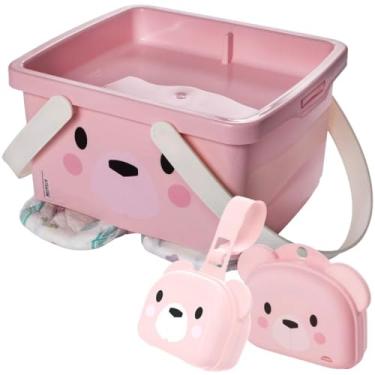 Imagem de Conjunto Infantil Porta Fraldas Descartáveis com abertura tipo fenda, Tampa com travas e Alças de Transporte + Porta Chupeta de Viagem com Tampa Basculante, Fechamento de Pressão e Alça de Transporte + Saboneteira Infantil de Viagem com Tampa Basculante, Fechamento de Pressão e Alça de Transporte - 