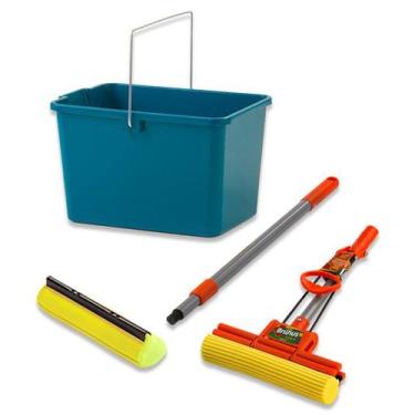 Imagem de Rodo Mágico Brilhus c/ 1 refil e Balde Retangular - VendasShop Utensil