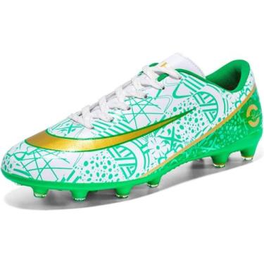 Imagem de Tênis de futebol masculinos de futebol com pontas longas, couro e borr