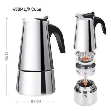 Imagem de Servidores de café bules de chá 450ml cafeteira moka cafeteira express