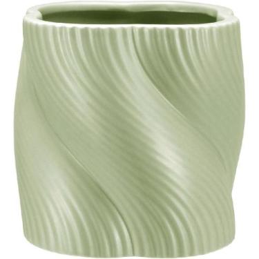 Imagem de CACHEPÔ VASO DECORATIVO PLANTA HOME&CO CERÂMICA 12x11x11cm VERDE